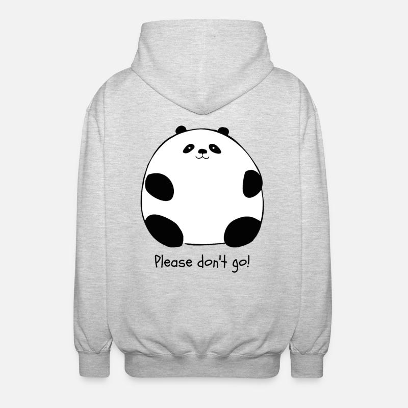 Please Don't Go – Big Panda - Unisex Hooded Jacket - light heather grey