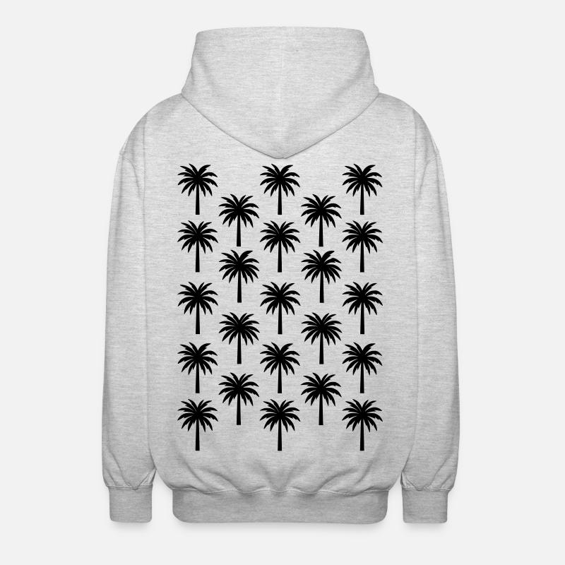 Palmen Muster schwarze Palme - Unisex Kapuzenjacke - Hellgrau meliert