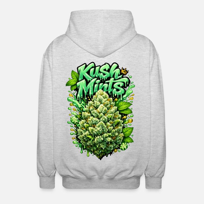 Kush Mints Graffiti Bud Print - Unisex Kapuzenjacke - Hellgrau meliert