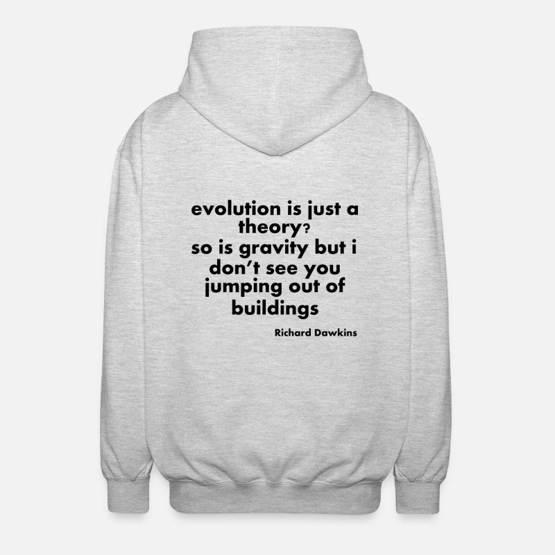Evolution Quotes - Unisex Hooded Jacket - light heather grey