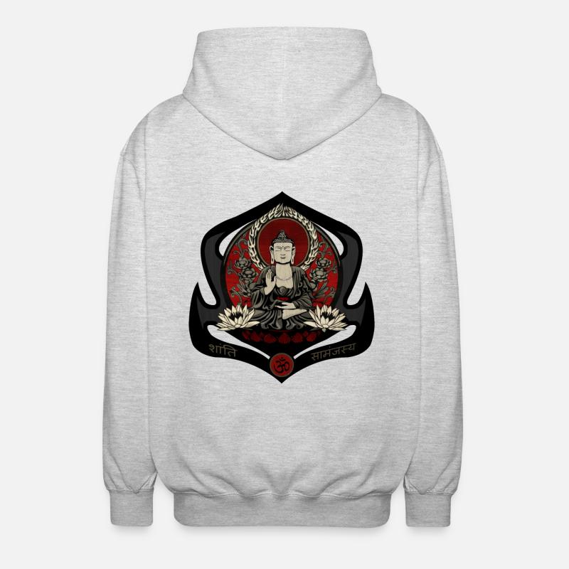 Siddharta Gautama Bouddha - Veste à capuche unisexe - gris clair chiné