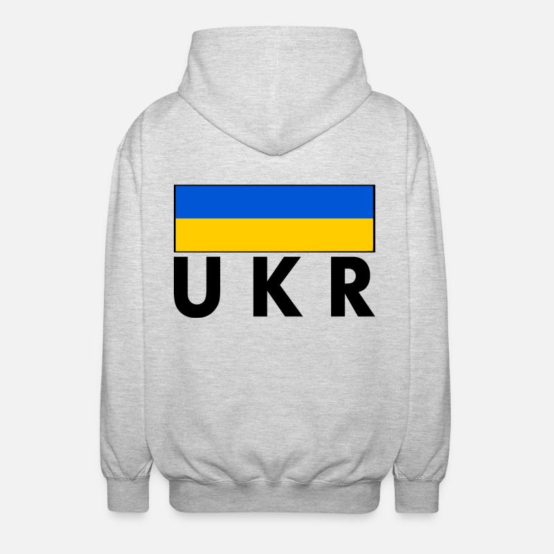 Ukraine - Unisex Kapuzenjacke - Hellgrau meliert