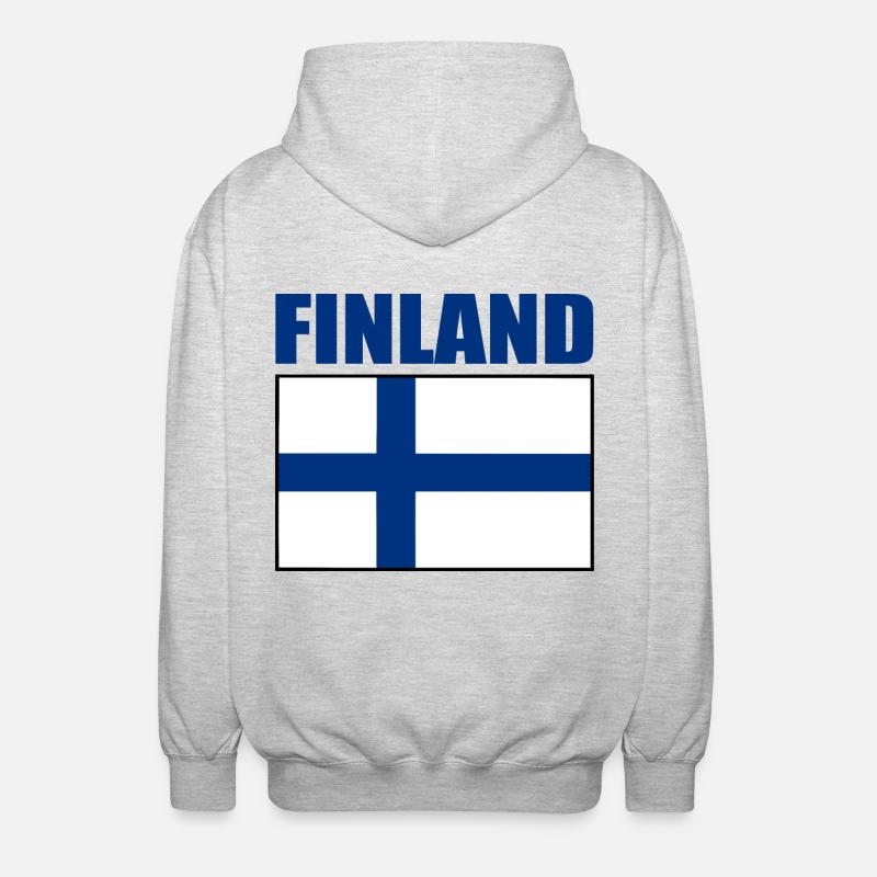 Finnland - Unisex Kapuzenjacke - Hellgrau meliert