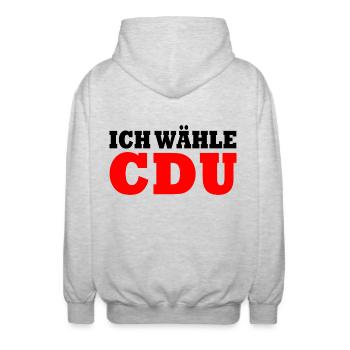 Cdu - Unisex Kapuzenjacke - Hellgrau meliert - Hinten - AI Model Male 185 light (185cm)