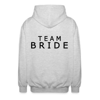 Team bride - Unisex Kapuzenjacke - Hellgrau meliert - Hinten - AI Model Male 185 light (185cm)