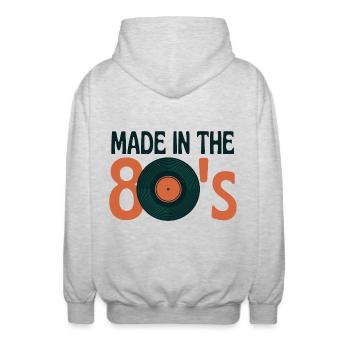 Hergestellt in den 80er Jahren - Unisex Kapuzenjacke - Hellgrau meliert - Hinten - AI Model Male 185 light (185cm)