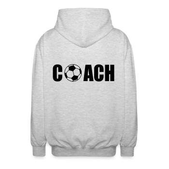 Coach - Unisex Kapuzenjacke - Hellgrau meliert - Hinten - AI Model Male 185 light (185cm)
