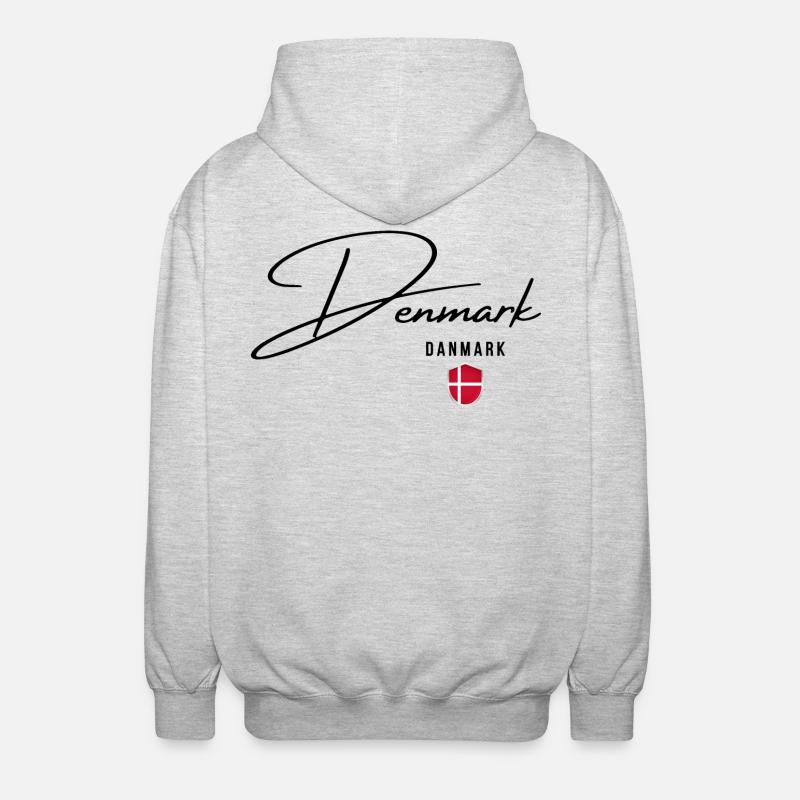 Drapeau du Danemark, fierté danoise - Veste à capuche unisexe - gris clair chiné