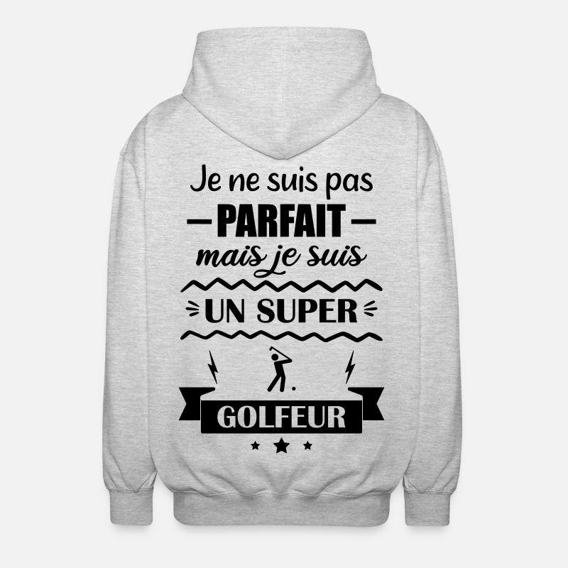 Super Golfeur Passion Green Golf  - Veste à capuche unisexe - gris clair chiné