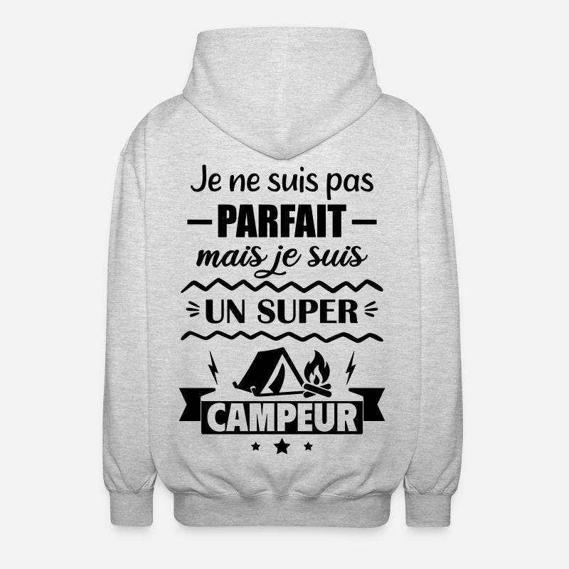 Pas parfait mais super campeur - Veste à capuche unisexe - gris clair chiné