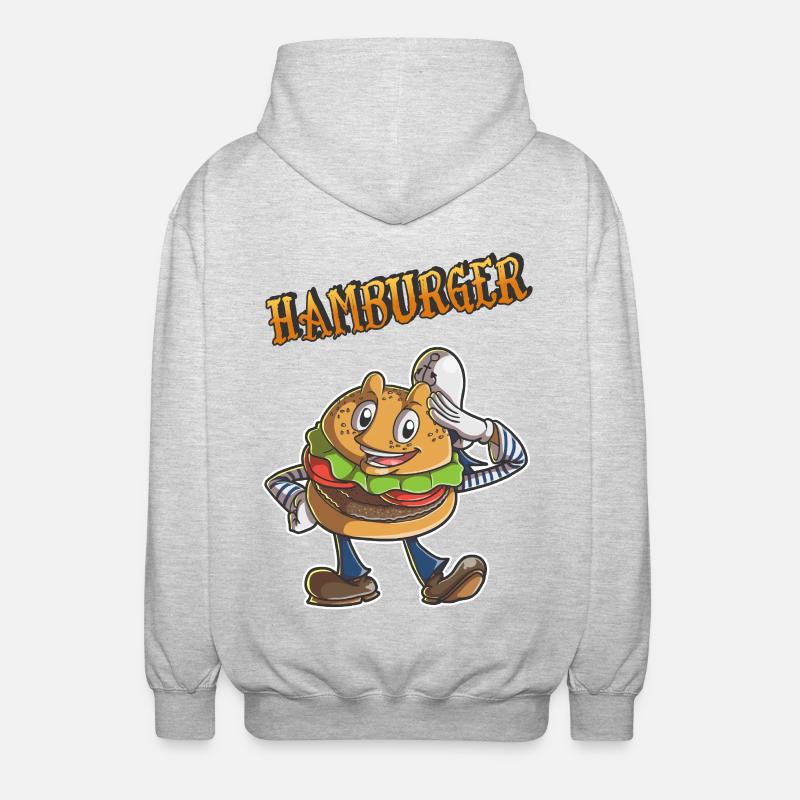 hamburger - Veste à capuche unisexe - gris clair chiné