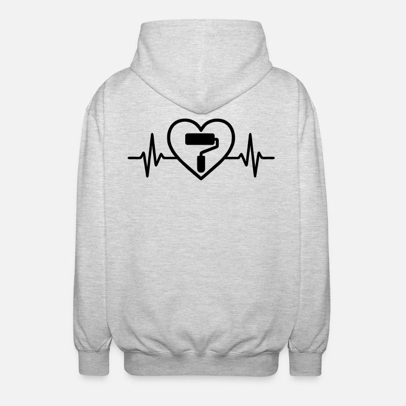 Maler Farbroller Herz - Unisex Kapuzenjacke - Hellgrau meliert