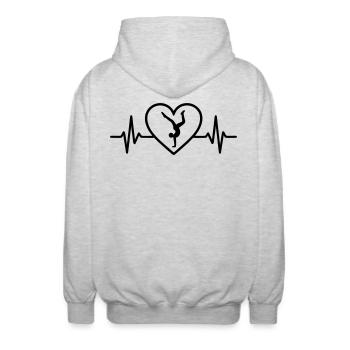 Gymnastique cardiaque Sports - Veste à capuche unisexe - gris clair chiné - Dos - AI Model Male 185 light (185cm)
