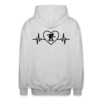 Skateboard Sport Skater Herz - Unisex Kapuzenjacke - Hellgrau meliert - Hinten - AI Model Male 185 light (185cm)