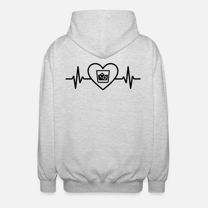 Verre à whisky Heart - Veste à capuche unisexe - gris clair chiné
