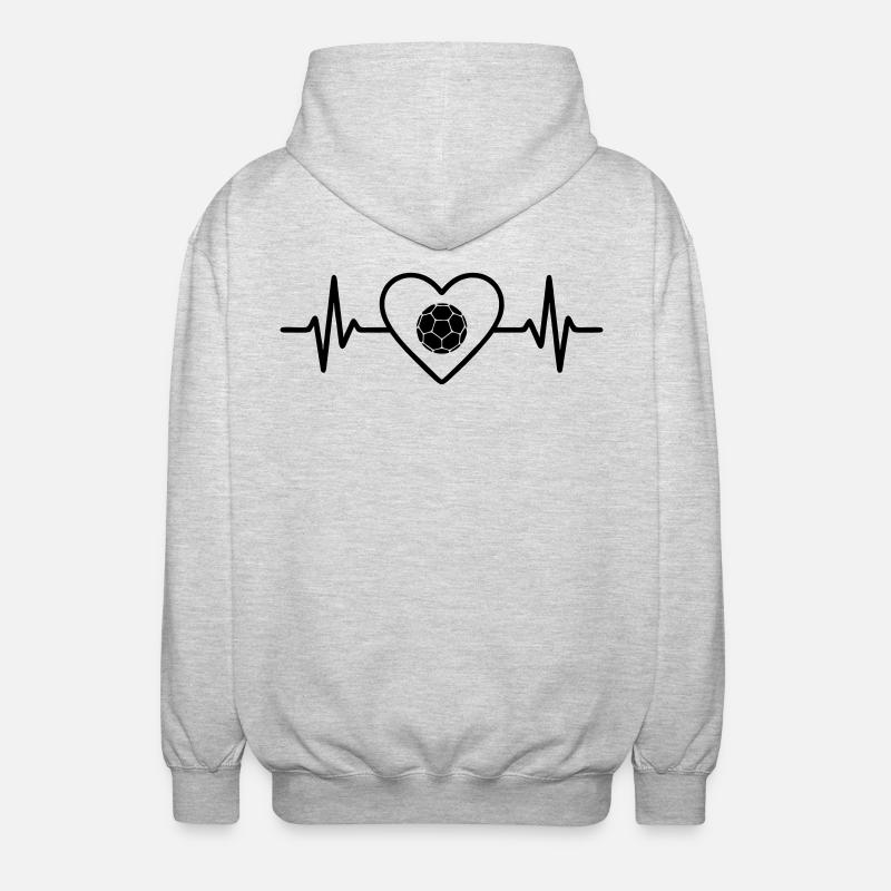 Coeur de handball avec ballon - Veste à capuche unisexe - gris clair chiné