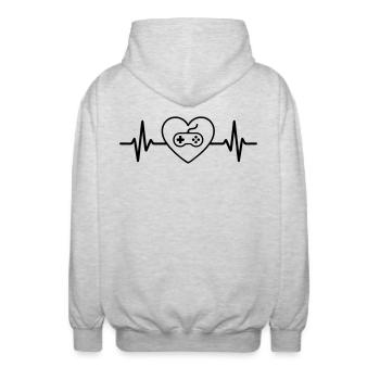 Retro Gamer Love for Gaming Retrogaming Gaming - Unisex Hooded Jacket - light heather grey - Back - AI Model Male 185 light (185cm)
