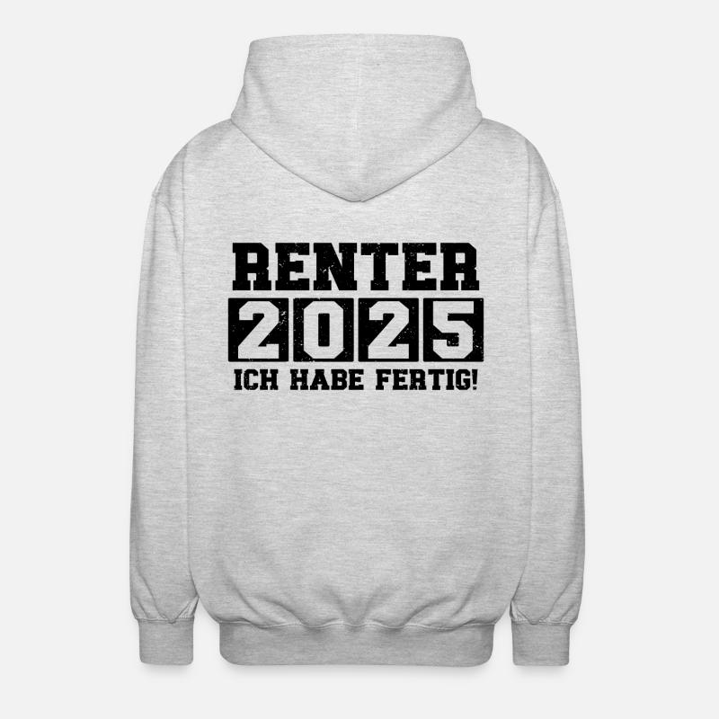Pensioner 2025 I'm done - Unisex Hooded Jacket - light heather grey