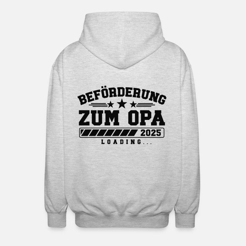 Beförderung zum Opa 2025 loading - Unisex Kapuzenjacke - Hellgrau meliert