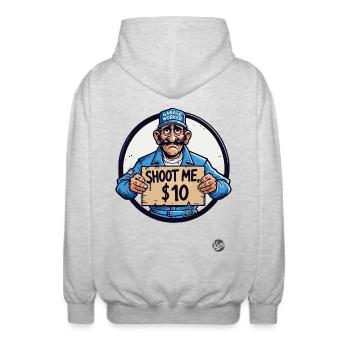 Parodie: Al-Bundy Dad-Life - Unisex Kapuzenjacke - Hellgrau meliert - Hinten - AI Model Male 185 light (185cm)