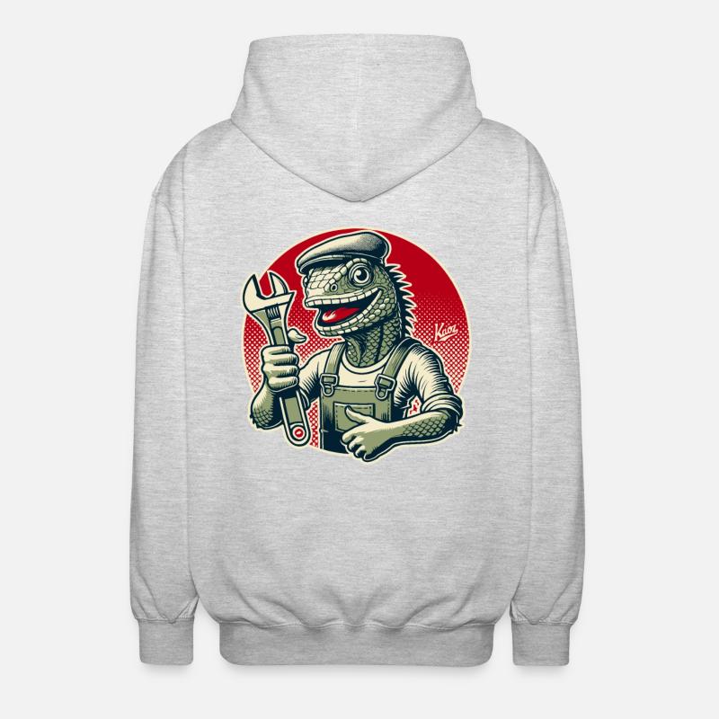 Artisan lézard avec clé - Veste à capuche unisexe - gris clair chiné