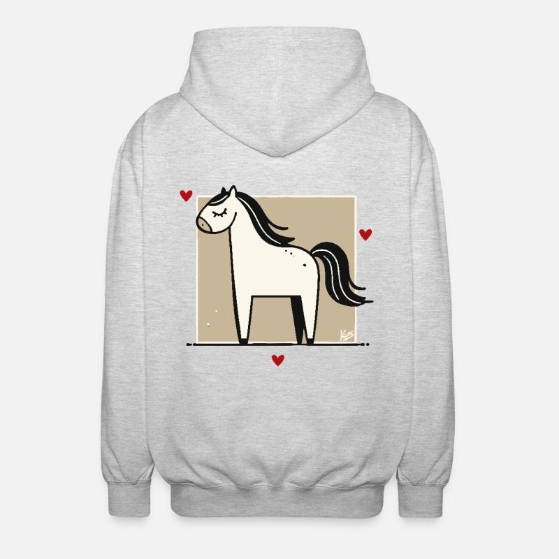 J’aime mon cheval - Veste à capuche unisexe - gris clair chiné