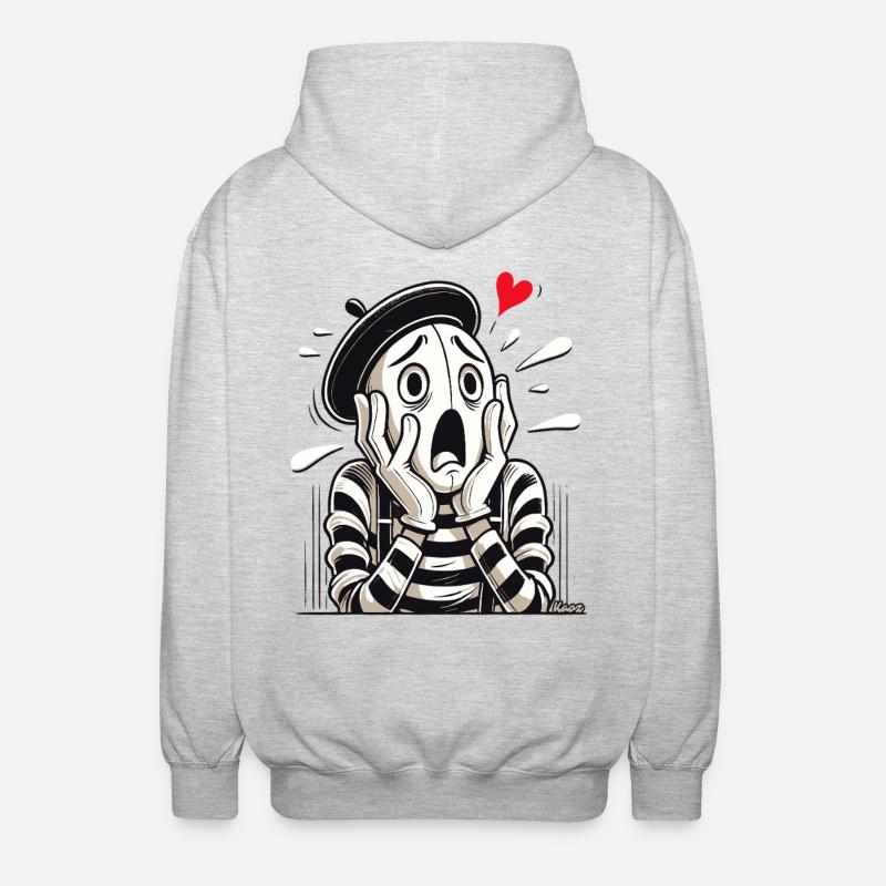Dramatischer Pantomime – Liebe oder Verzweiflung? - Unisex Kapuzenjacke - Hellgrau meliert