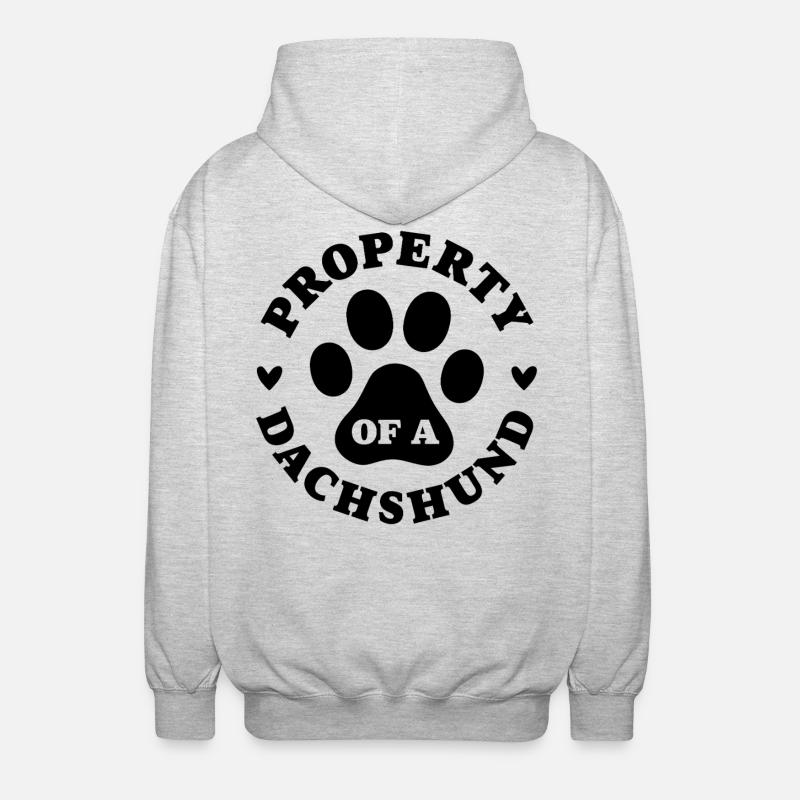 Eigentum eines Dackels - Unisex Kapuzenjacke - Hellgrau meliert