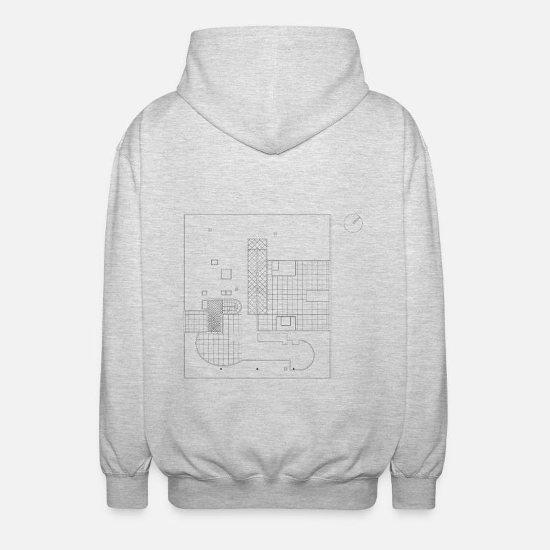 ARCHITECTURE Plan - Unisex Kapuzenjacke - Hellgrau meliert