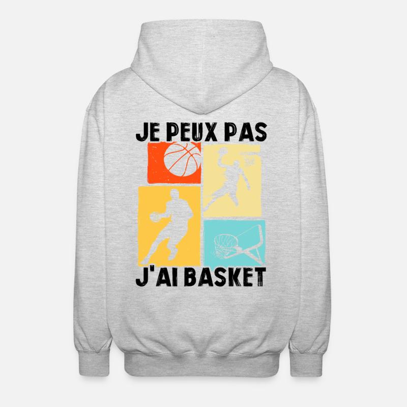 Je Peux Pas J'ai Basket - Veste à capuche unisexe - gris clair chiné