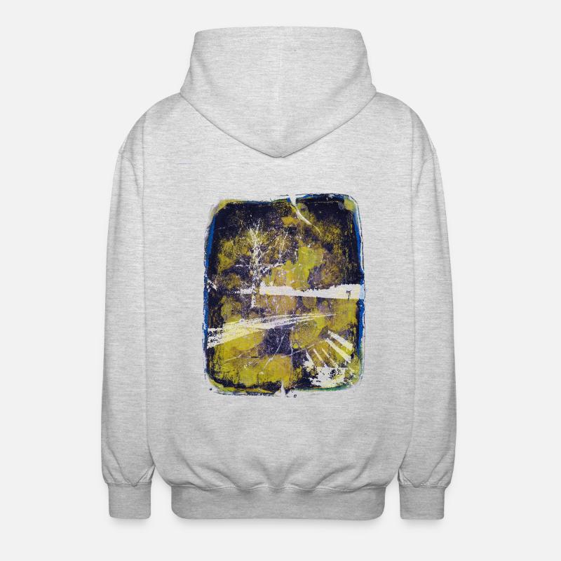 Bench with lime tree - Unisex Hooded Jacket - light heather grey
