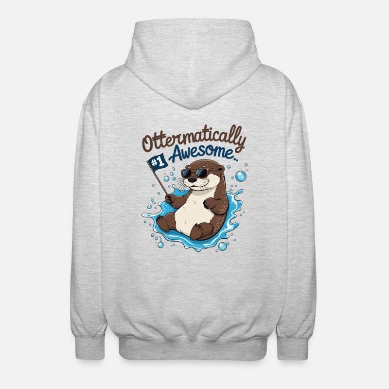 Otter-like cool – Funny Otter - Unisex Hooded Jacket - light heather grey