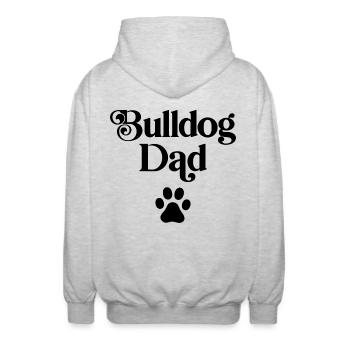 Bulldogge Vater - Unisex Kapuzenjacke - Hellgrau meliert - Hinten - AI Model Male 185 light (185cm)