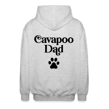 Cavapoo Dad - Unisex Hooded Jacket - light heather grey - Back - AI Model Male 185 light (185cm)