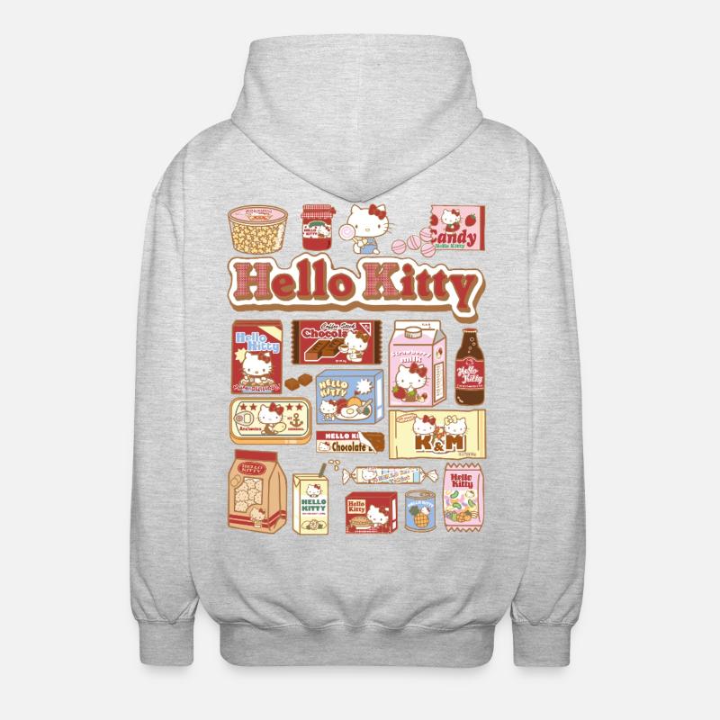 Hello Kitty Snack Collage - Unisex Hooded Jacket - light heather grey