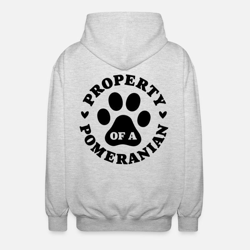 Eigentum eines Zwergspitzs - Unisex Kapuzenjacke - Hellgrau meliert