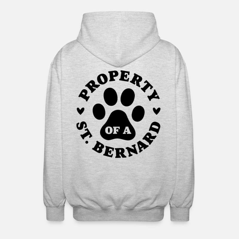 Propriété d’un Saint-Bernard - Veste à capuche unisexe - gris clair chiné