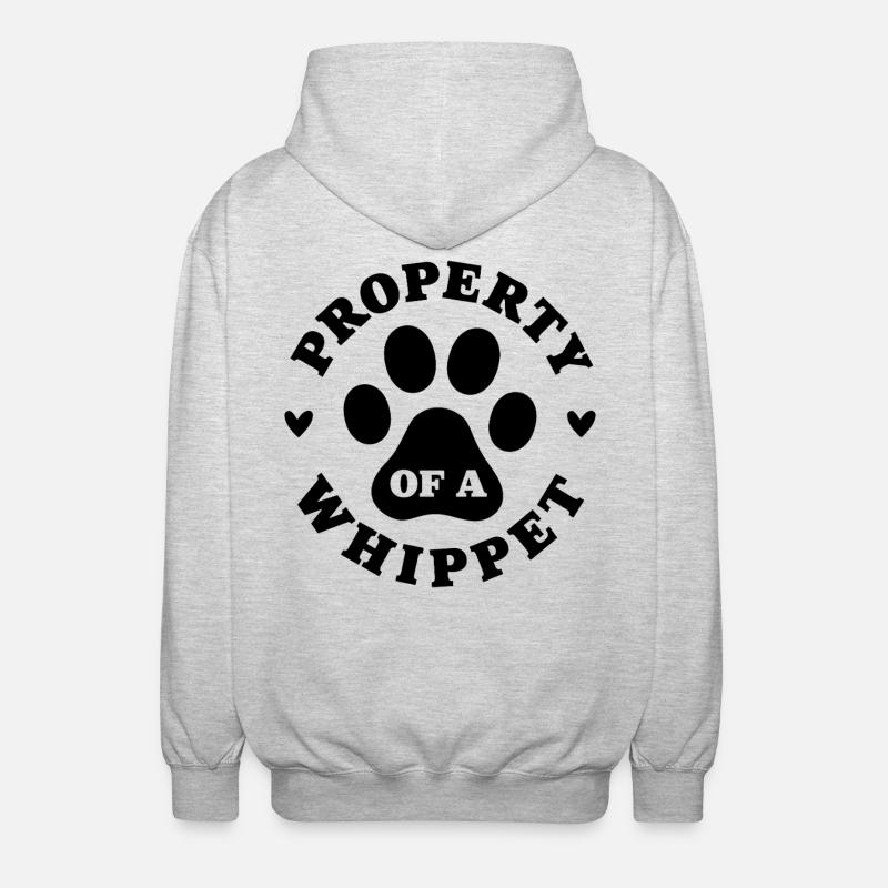 Eigentum eines Whippets - Unisex Kapuzenjacke - Hellgrau meliert