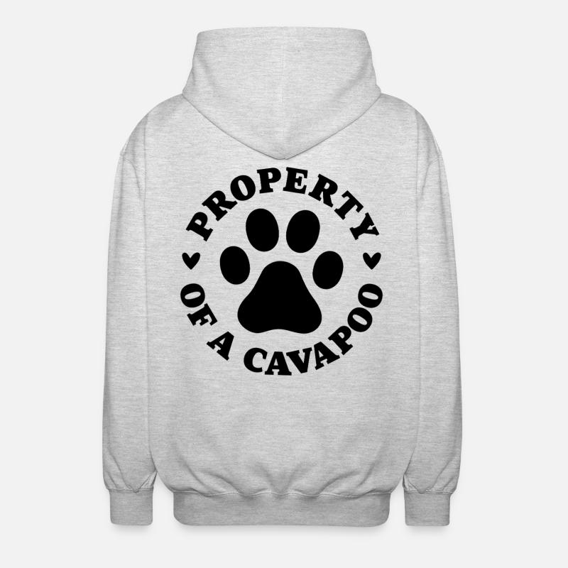 Propriété d’un Cavapoo - Veste à capuche unisexe - gris clair chiné