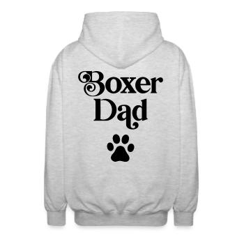 Boxer Dad - Unisex Hooded Jacket - light heather grey - Back - AI Model Male 185 light (185cm)