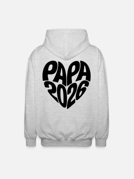 Papa 2026 - Unisex Kapuzenjacke - Hellgrau meliert