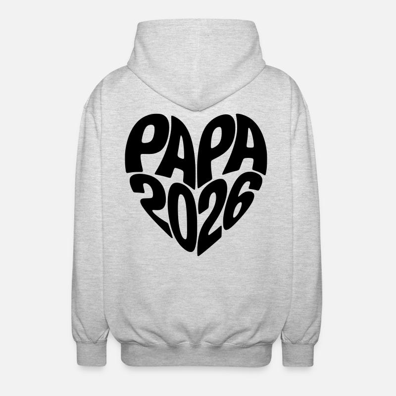 Papa 2026 - Unisex Kapuzenjacke - Hellgrau meliert