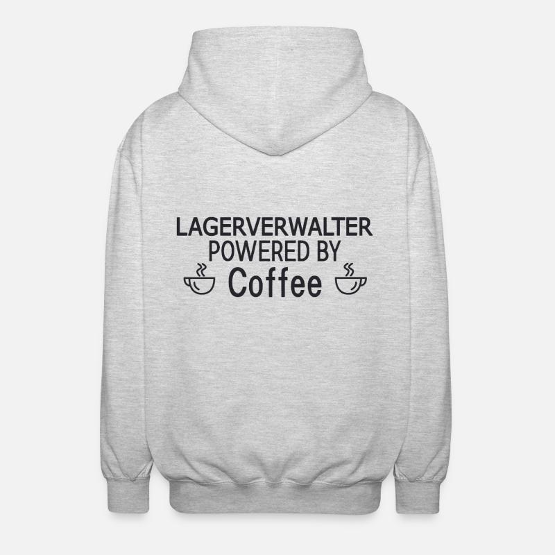 Warehouse Manager Powered By Coffee - Unisex Hooded Jacket - light heather grey