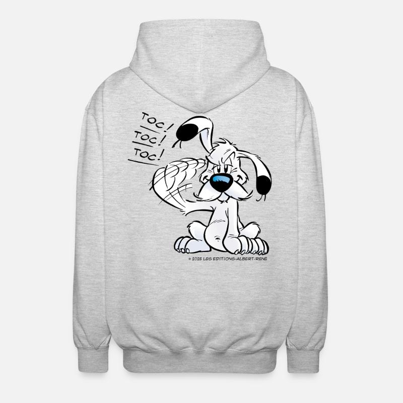 Astérix & Obélix Idéfix Frappe Toc Toc Toc - Veste à capuche unisexe - gris clair chiné
