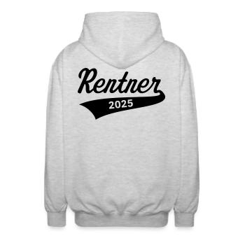 Rentner 2025 (Rente / Ruhestand / Black) - Unisex Kapuzenjacke - Hellgrau meliert - Hinten - AI Model Male 185 light (185cm)