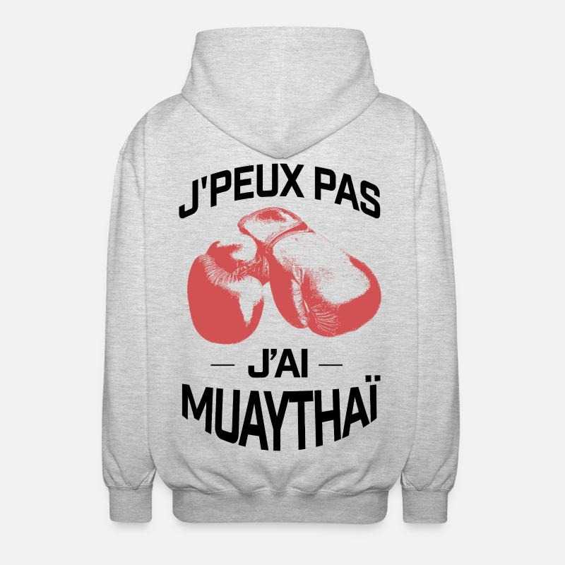 J'PEUX PAS J'AI MUAYTHAI - Veste à capuche unisexe - gris clair chiné