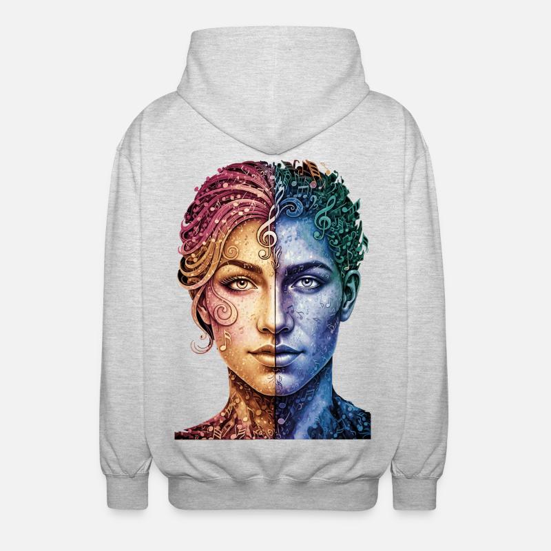 Music_is_equal - Unisex Hooded Jacket - light heather grey