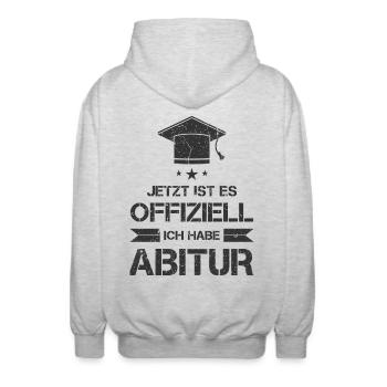 Abitur Abi Abschluss Prüfung bestanden Geschenk - Unisex Kapuzenjacke - Hellgrau meliert - Hinten - AI Model Male 185 light (185cm)