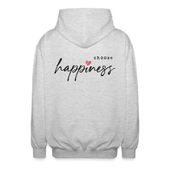 Choose Happiness - Unisex Kapuzenjacke - Hellgrau meliert - Hinten - AI Model Male 185 light (185cm)