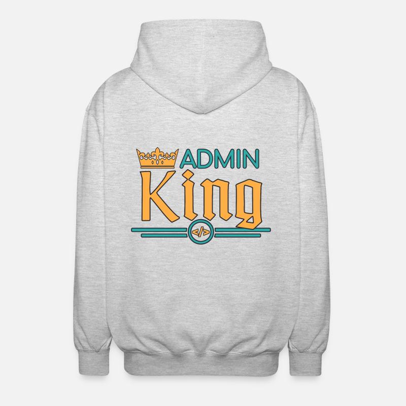 Admin King Administrateur - Veste à capuche unisexe - gris clair chiné